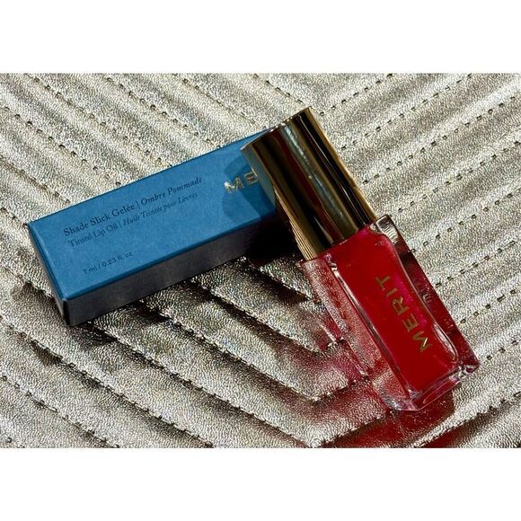 MERIT - NWT - Shade Slick Gelée' Tinted Lip Oil in "Les Deux" (Sheer Pink) - Picture 1 of 7